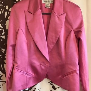 Christian Dior pink Satin Blazer size 10p